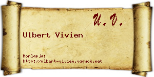Ulbert Vivien névjegykártya